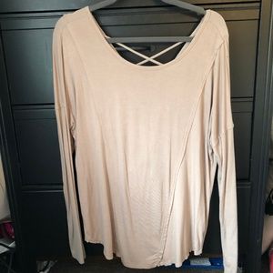 Taupe long sleeve with open swing back